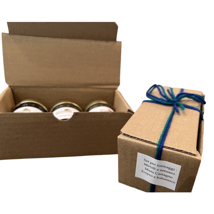 Scatolina cartone set di formaggi